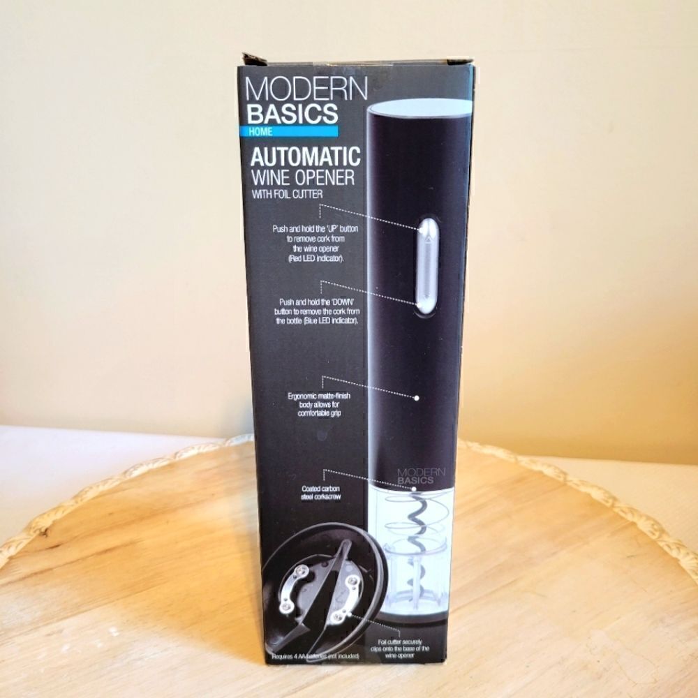 New Modern Basics Automatic Wine Opener with foil cutter